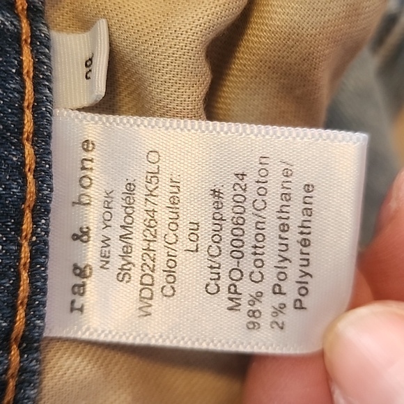 RAG And BONE Nina High Rise Ankle CIGARETTE JEANS SIZE 28. - Picture 9 of 10